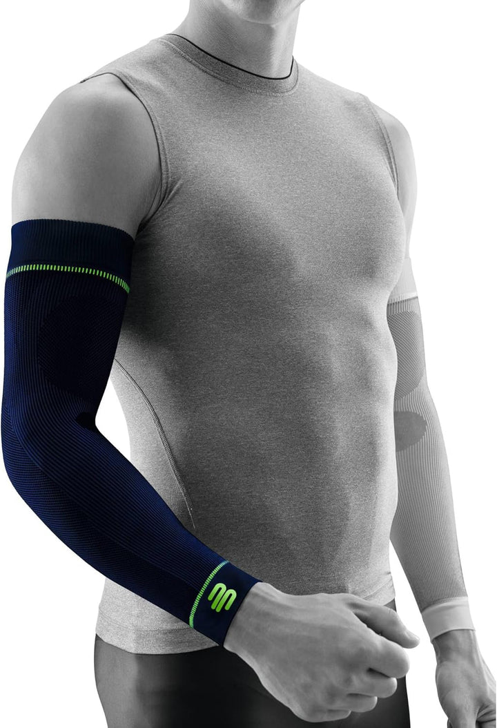 BAUERFEIND Arm Sleeve „Compression Sleeves Arm“, 1 Paar Armlinge, Armstulpen, XL Lang, Marineblau Ma