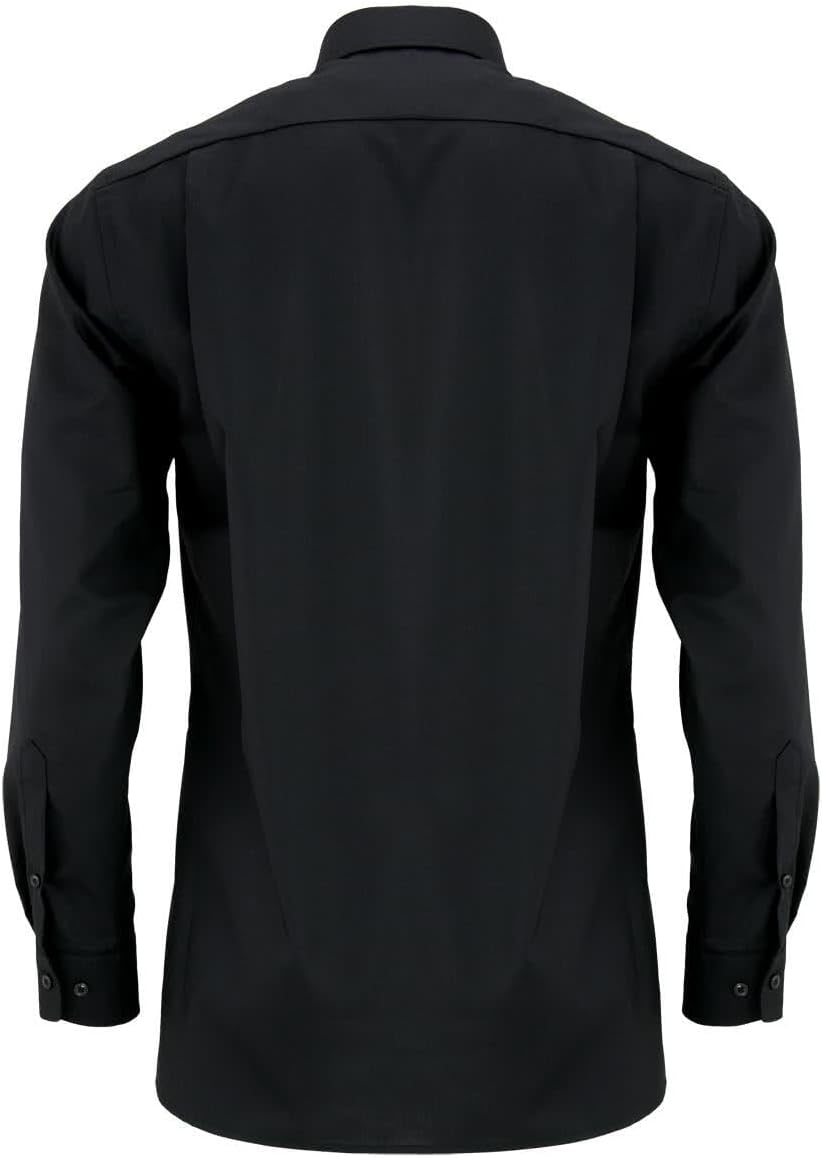 Olymp Herren Langarmhemd - Luxor Modern Fit, Gr.44, Farbe 99 schwarz