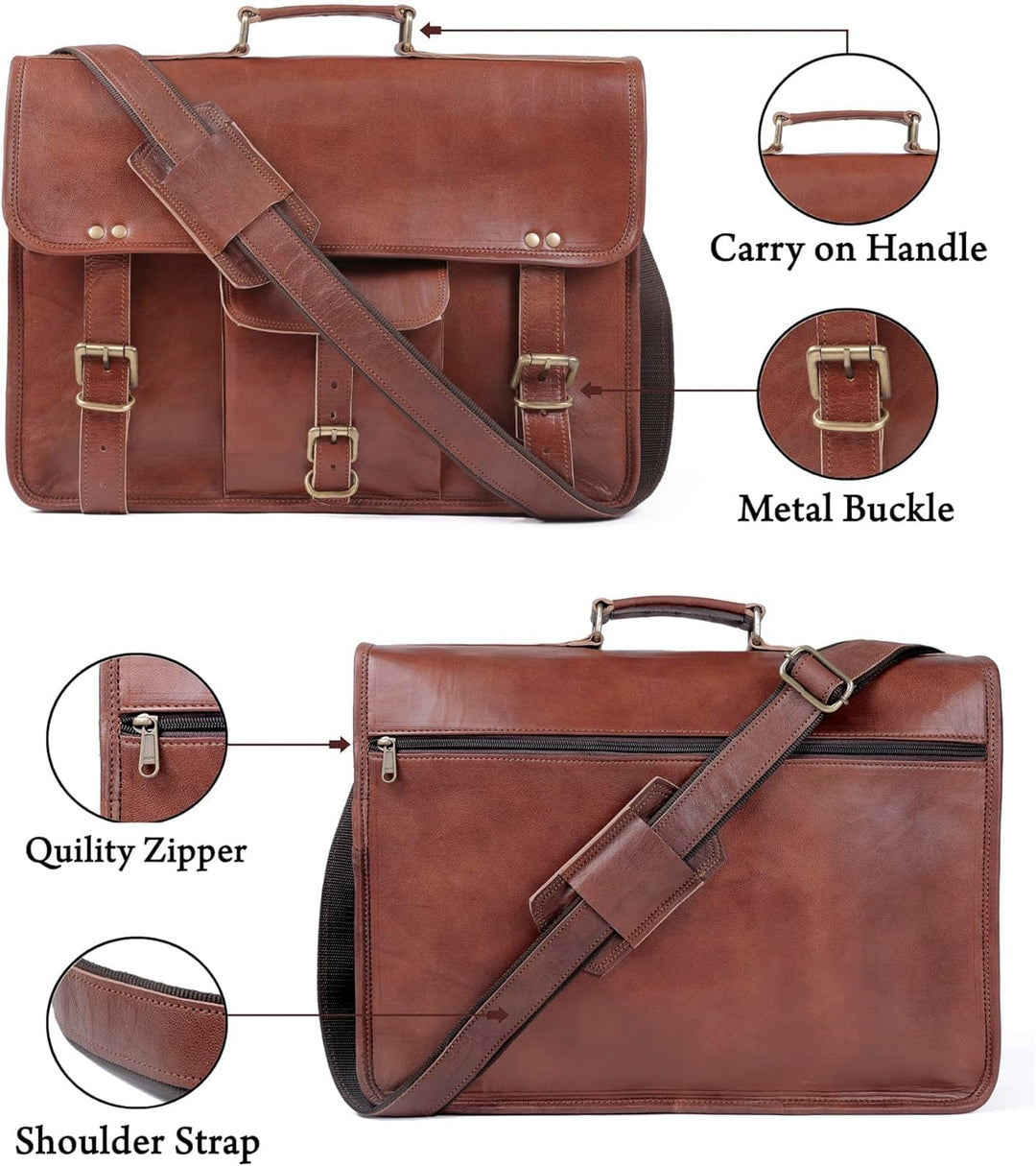 Alaska exports Leder-Laptoptasche | Leder-Kuriertasche für Damen und Herren | Aktentaschen für Herre