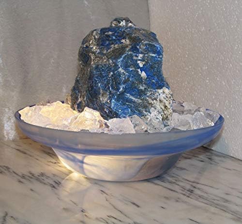 Troester's Brunnenwelt Zimmerbrunnen Lapis Lazuli mit Pumpe, Licht und Bergkristall-Chips, Quellstei
