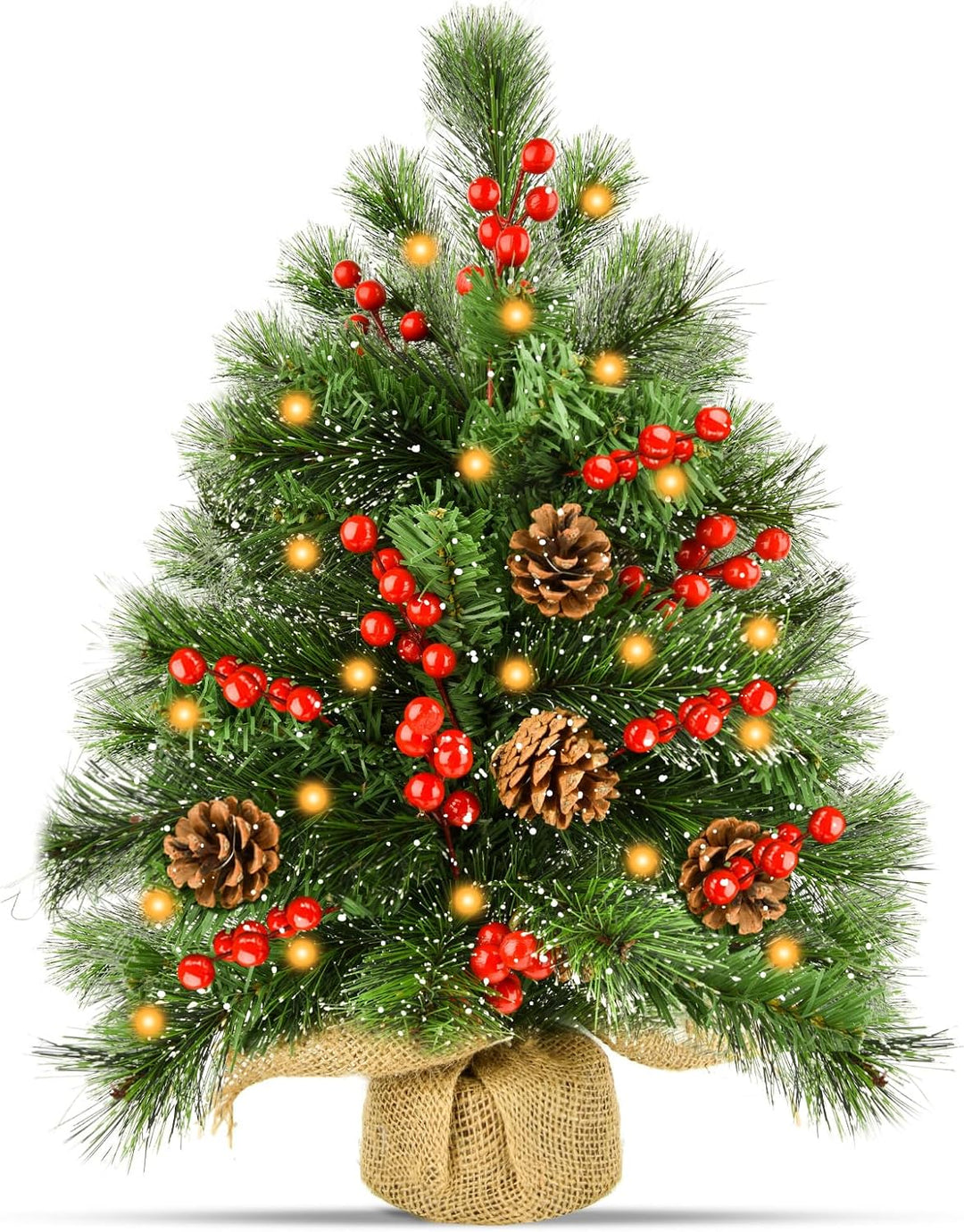 Bilivry Mini Weihnachtsbaum,50cm/1.64ft Mini Christmas Tree Decorations,LED-Weihnachtsbaum für Essti
