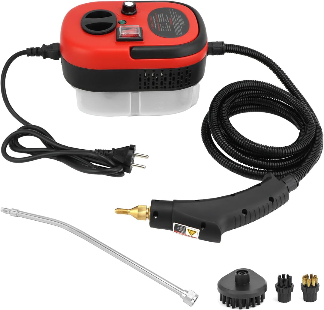 QWORK® Dampfreiniger 2500w tragbarer dampfreiniger handgerät mit bürstenköpfen für küche, bad, garag