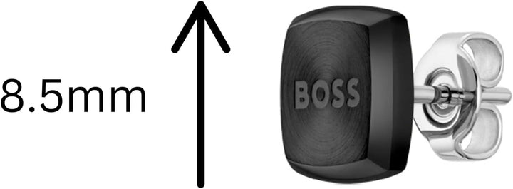 BOSS Jewelry Ohrstecker für Herren Kollektion YANN aus Edelstahl Black, Black
