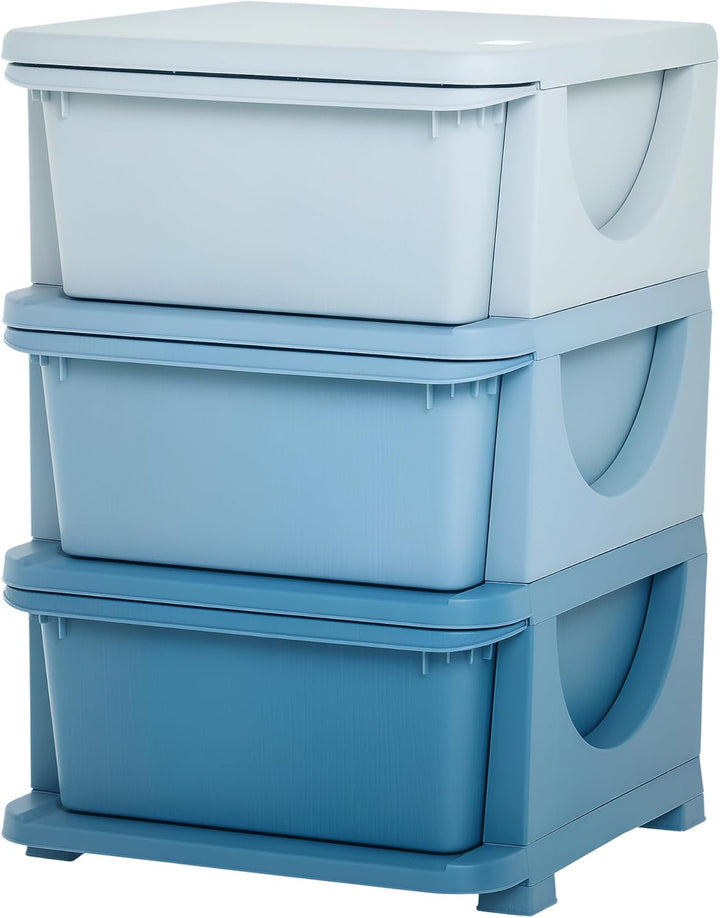 HOMCOM Schubladenschrank für Kinder mit Stauraum Aufbewahrungsboxen Spielzeug-Organizer Spielzeugkis