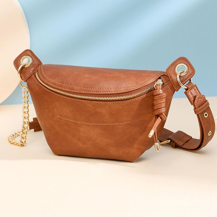 FANDARE Elegant Brusttasche Damen Handy Umhängetasche PU Leder Sling Bag Damen zum Umhängen Schulter