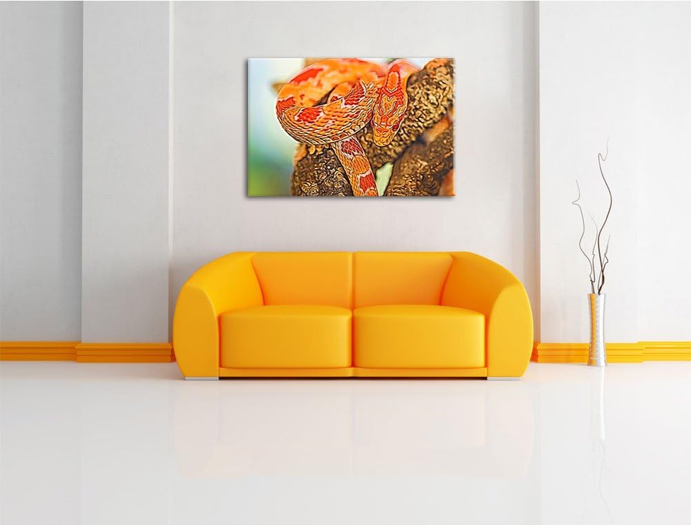 ruhende Kornnatter Deluxe Format: 100x70 cm auf Leinwand, XXL riesige Bilder fertig gerahmt mit Keil