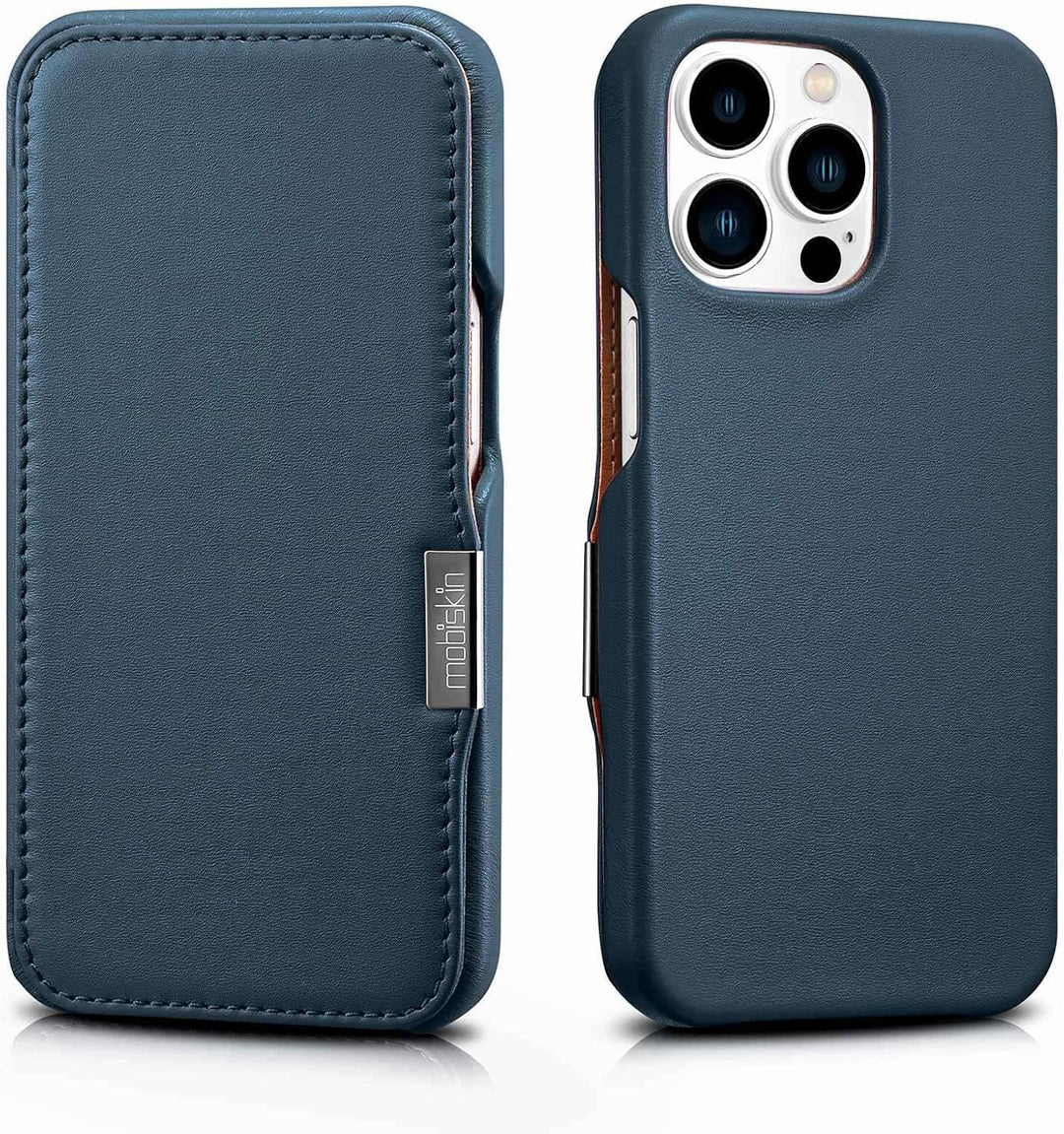 Mobiskin Hülle kompatibel mit Apple iPhone 13 PRO (6,1 Zoll), Handyhülle mit echtem Leder, Case, Sch