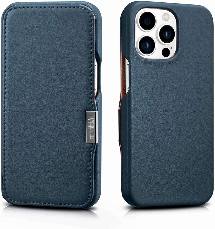 Mobiskin Hülle kompatibel mit Apple iPhone 13 PRO (6,1 Zoll), Handyhülle mit echtem Leder, Case, Sch