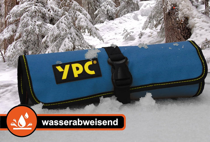YPC VarioRoll L – 45x32cm, 10 Steckfächer und 4 Halteschlaufen, Werkzeugtasche rollbar, Messertasche