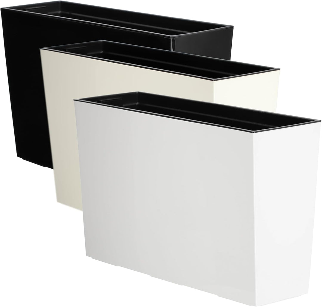 KADAX Blumenkasten aus Kunststoff, 18,5x55,7cm, 5 Farben, Blumentopf mit Bewässerungsbändern, Balkon