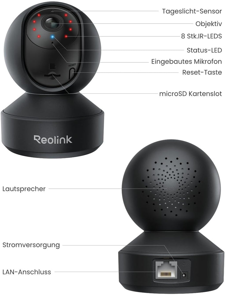 Reolink WLAN Überwachungskamera Innen 4MP, Schwenkbare IP-Kamera Indoor für Babys, Haustier Kameramo