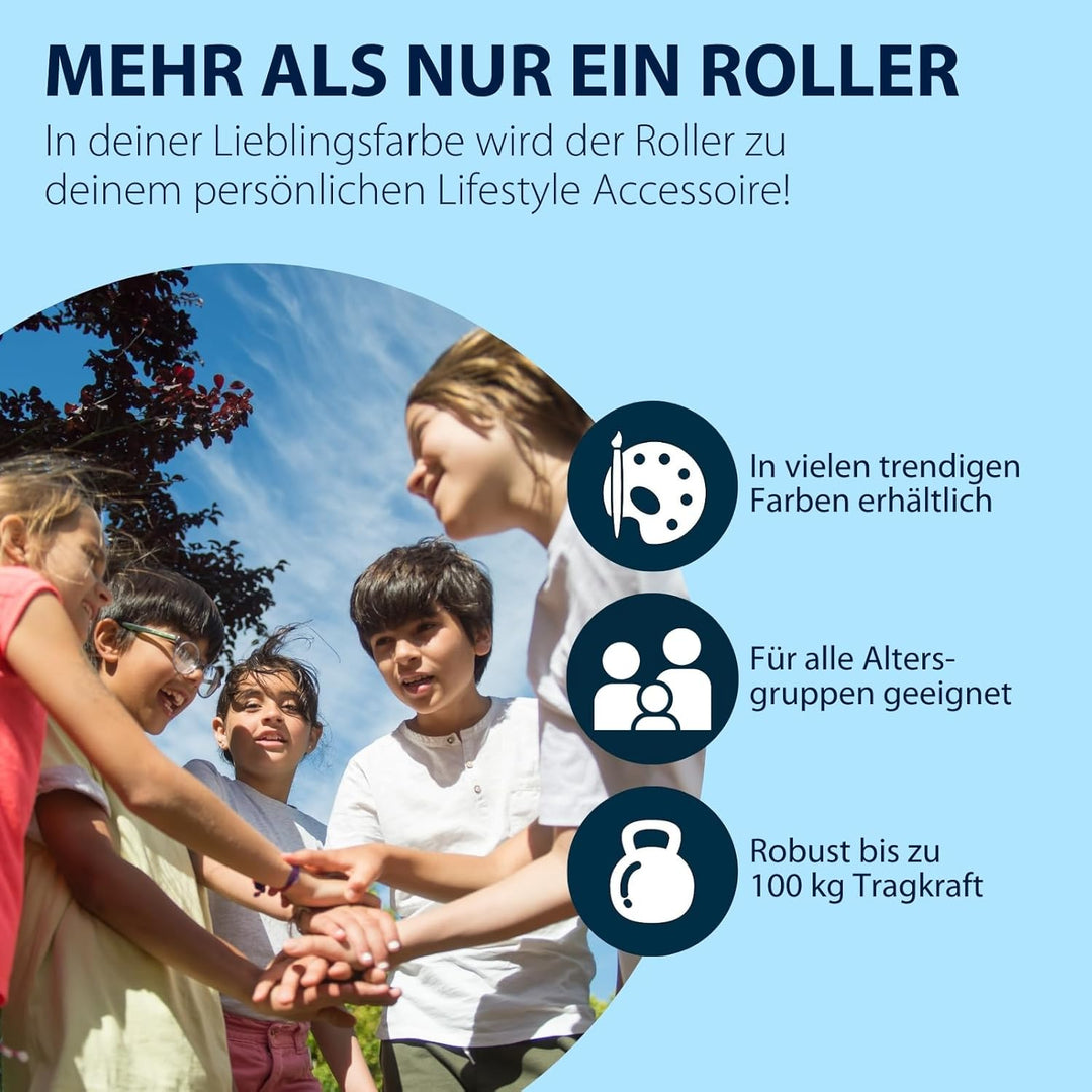 HUDORA BigWheel Pure Scooter - Stabiler Aluminium-Roller mit Ständer - Höhenverstellbarer & zusammen