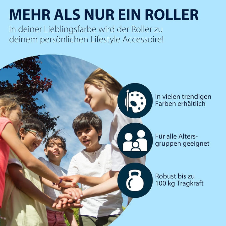 HUDORA BigWheel Pure Scooter - Stabiler Aluminium-Roller mit Ständer - Höhenverstellbarer & zusammen