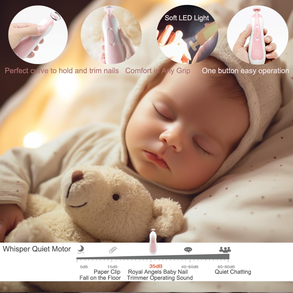 Royal Angels Baby-Nagelfeile 21 in 1, mit zusätzlichen 13 Ersatzwerkzeugen, Baby-Nagel, Baby-Nagelsc