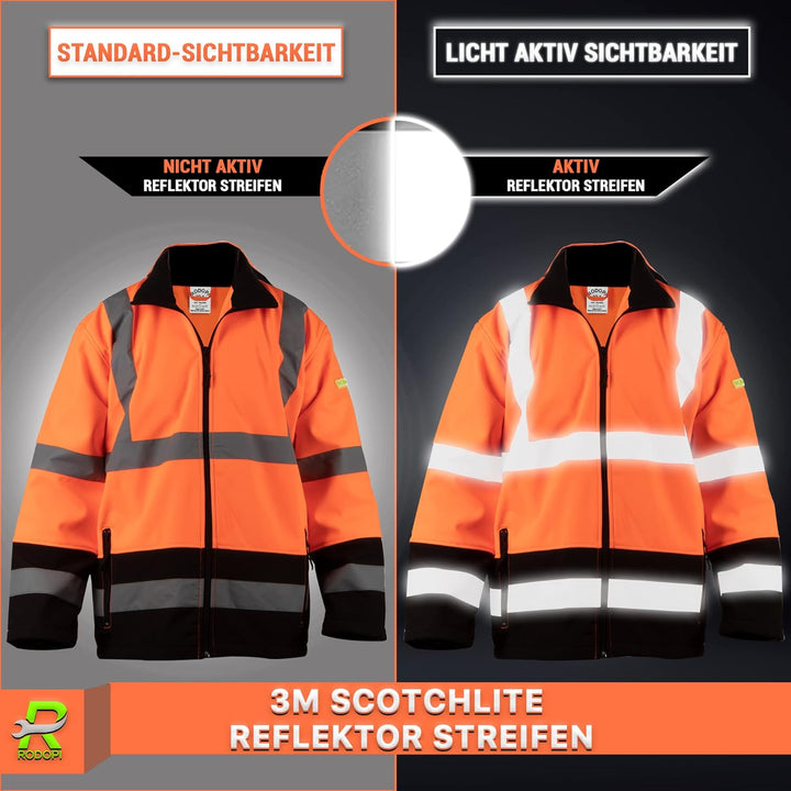 RODOPI FREEZ-Reflex Winter Arbeitsjacke Herren und Damen Gr.S-XXXL Reflektierende Jacke wasserdicht
