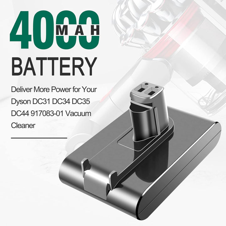 ADVTRONICS 22,2V 4,0Ah Ersatzakku Kompatibel mit Dyson DC34 DC31 DC35 DC44 Handheld Staubsauger Ersa