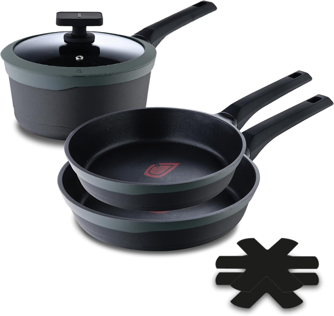 MasterPRO Gastro Reeco | 5er-Set | 3 x 20, 24 und 28 cm antihaftbeschichtete Bratpfannen und 16 cm S