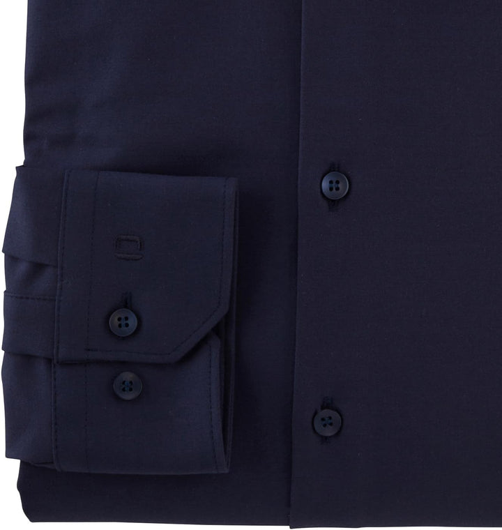 OLYMP Herren Oberhemd Langarm No.Six.24.Seven,Twill,super Slim,Modern Kent 37 Nachtblau, 37 Nachtbla