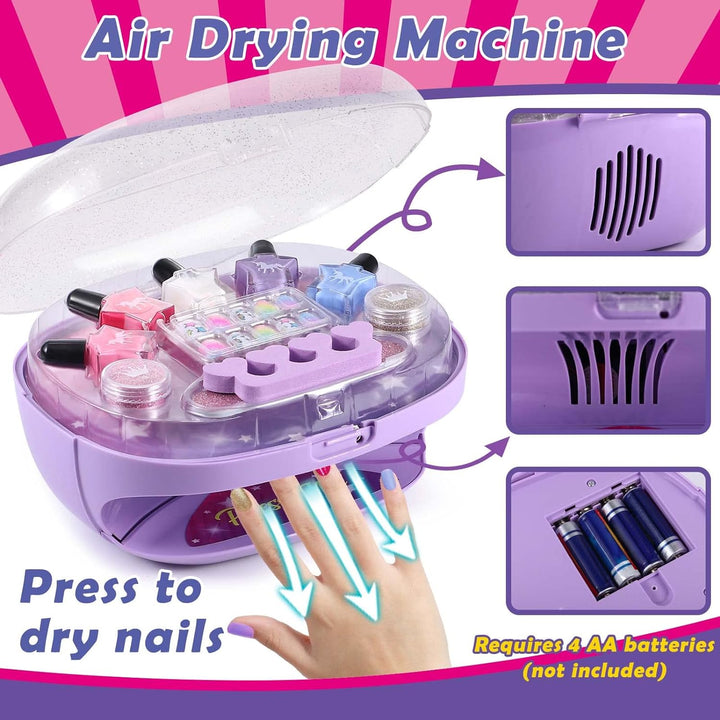 Tacobear Nagelstudio Kinder Mädchen Geschenke 6 7 8 9 10 Jahre Nageltrockner Peel Off Nagellack Pres