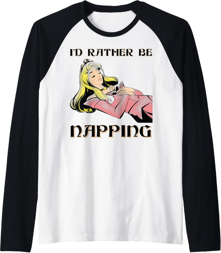 Disney Sleeping Beauty Aurora I'd Rather Be Napping Raglan