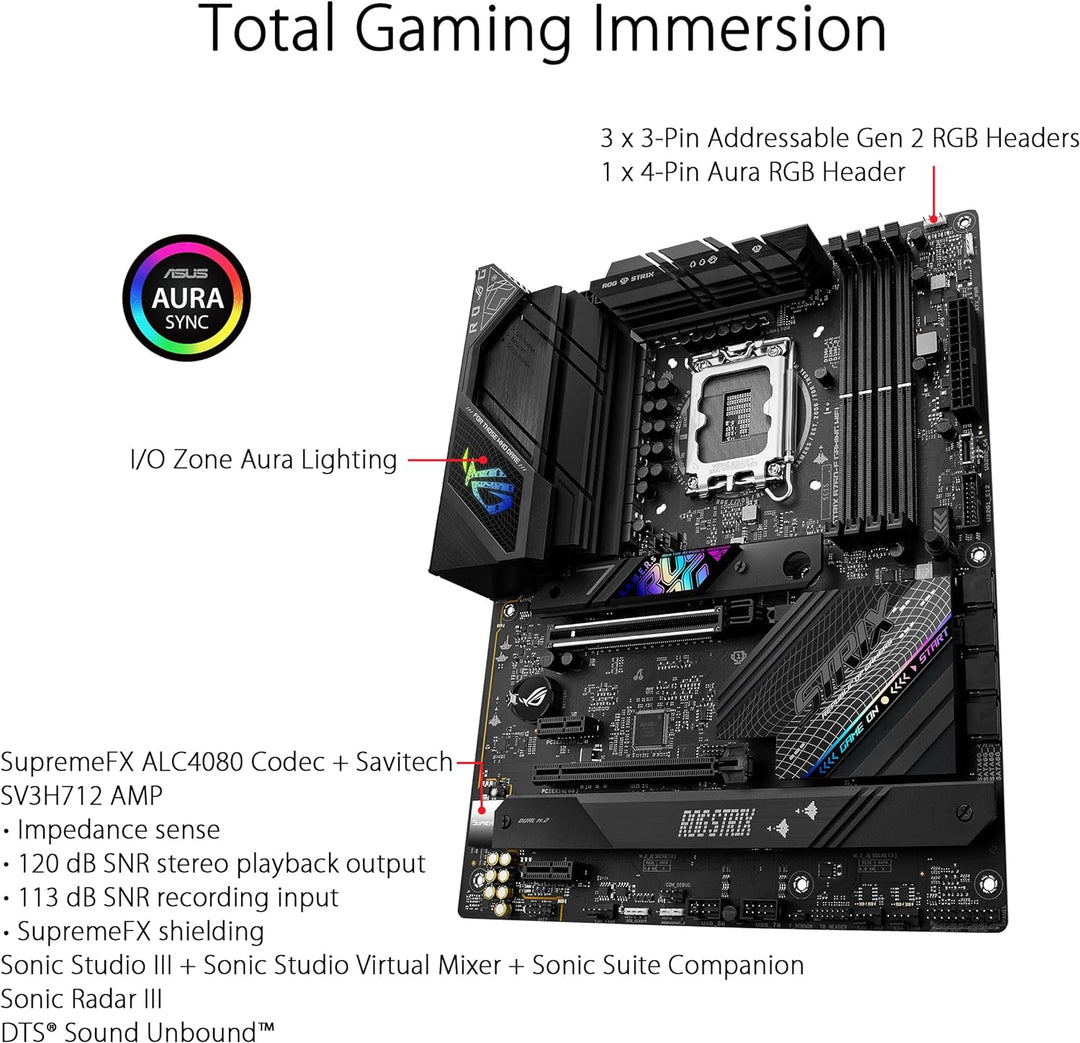 ASUS ROG STRIX B760-F GAMING WIFI Mainboard Sockel Intel LGA 1700 (Intel B760, ATX, DDR5 Speicher, P