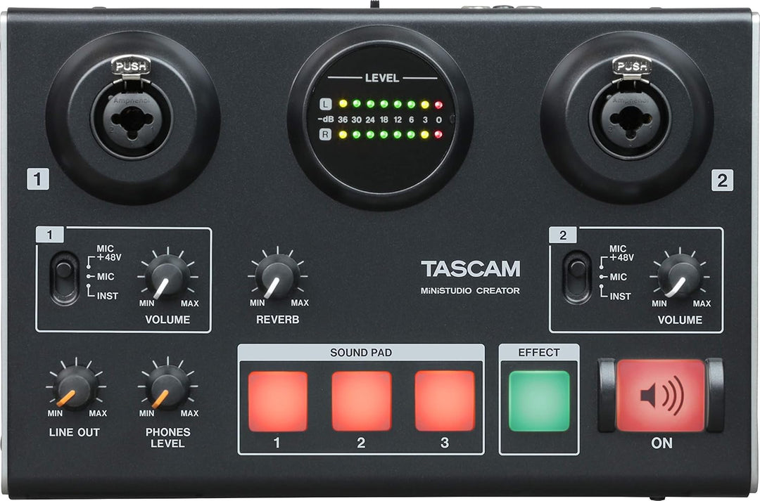 Tascam MiNiSTUDIO Creator US-42B – USB-Audio-Interface für Streaming, Podcasting, Personal Broadcast