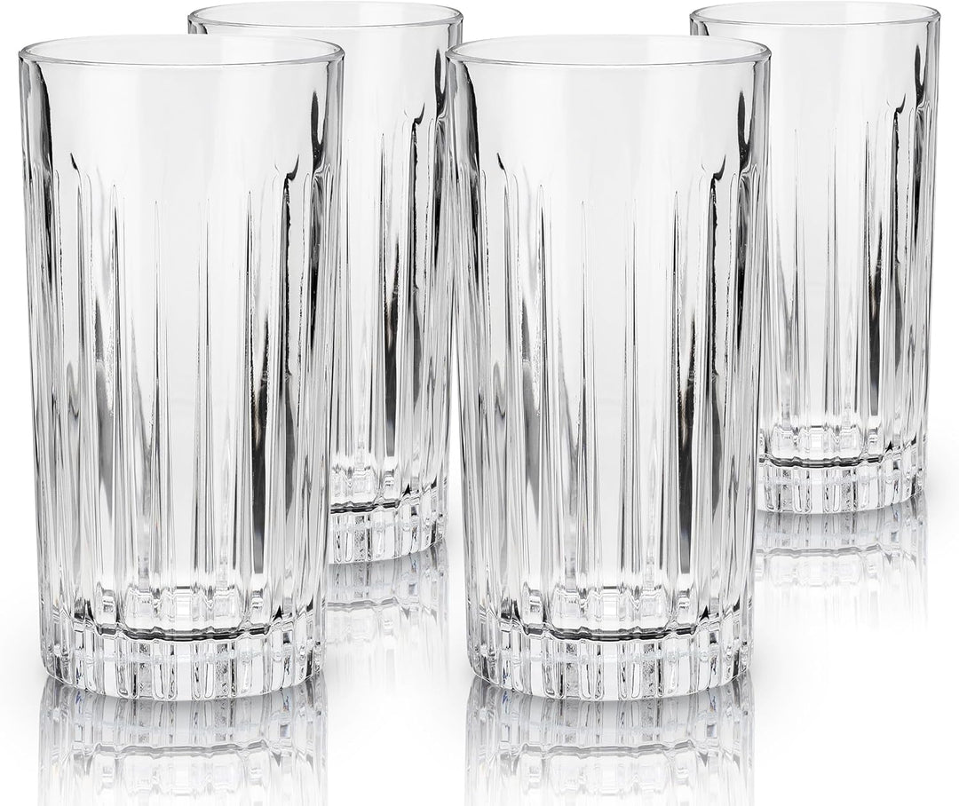 Viski Reserve European Highball-Tumbler, 4 Cocktailgläser aus bleifreiem Kristallglas, Glaswaren Mad