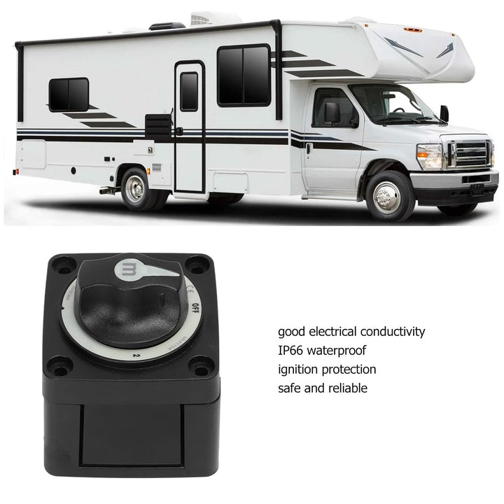 Aramox Batterieschalter, 300 A Batterie-Wahlschalter, Robuster 3-Positionen-Marine-Batterie-Trennsch