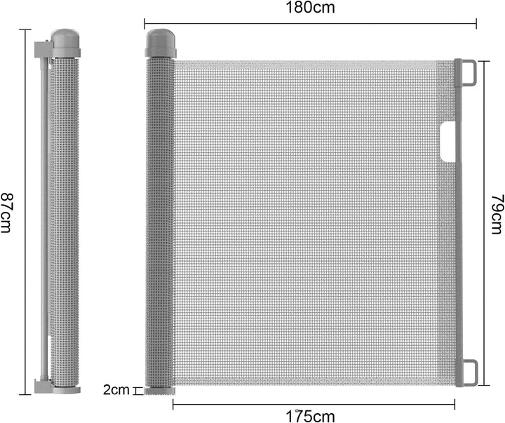 UISEBRT Türschutzgitter Ausziehbar 0-180cm, Treppenschutzgitter für Baby und Pelztiere, Kinder Schut
