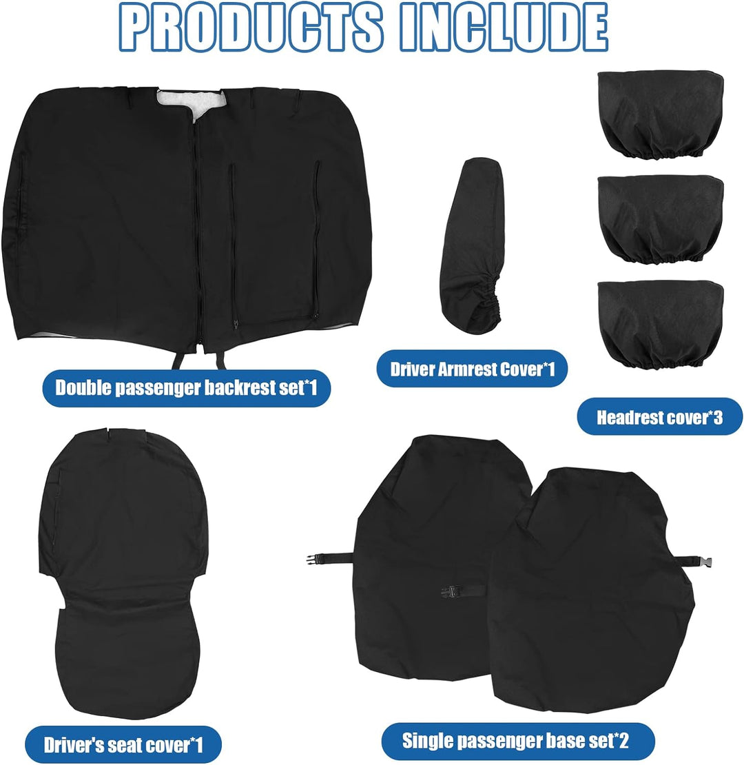 Opaltool 8PC Autositzbezüge Set für Ford Transit Custom 2013-2024, 3-Sitzer Strapazierfähige Massges