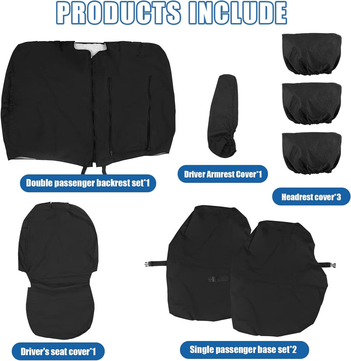 Opaltool 8PC Autositzbezüge Set für Ford Transit Custom 2013-2024, 3-Sitzer Strapazierfähige Massges