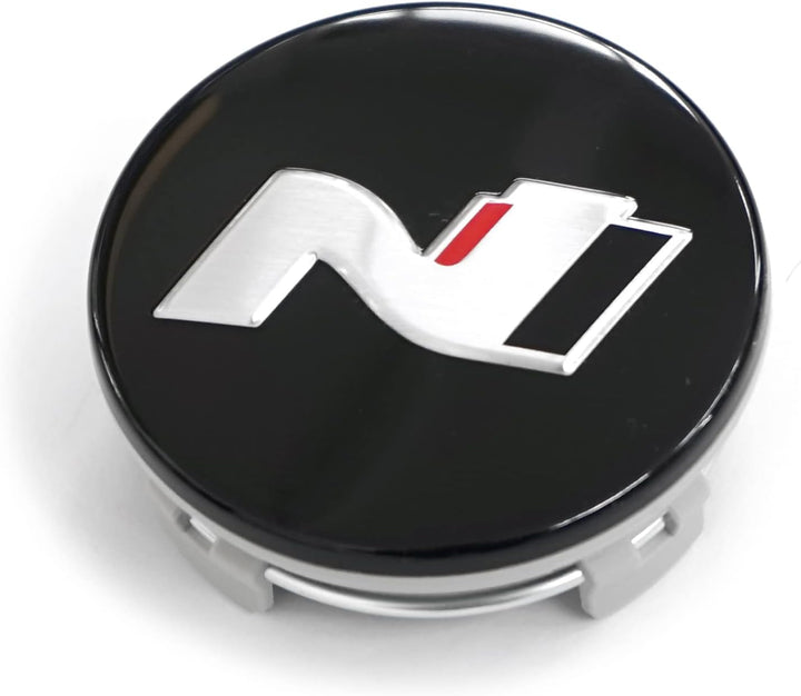 Hyundai 52960I3000 Radzierkappe (1 Stück) Radnabenkappe N-Logo Nabendeckel Radkappe, schwarz/Chrom