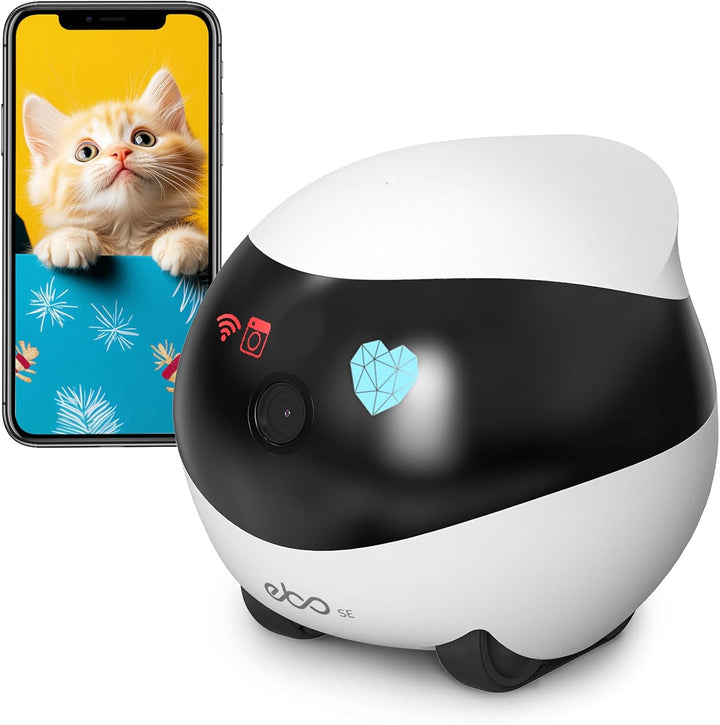 Enabot EBO SE Heimtierkameras mit EBO ROLA-PET App,1080P WLAN Mobiler Überwachungskamera Innen mit N