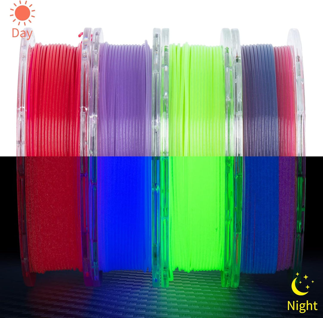 TRONXY Leuchtet PLA 3D Drucker Filament Set, im Dunkeln Leuchtendes Mehrfarbigen, grün, rosa-rot, li