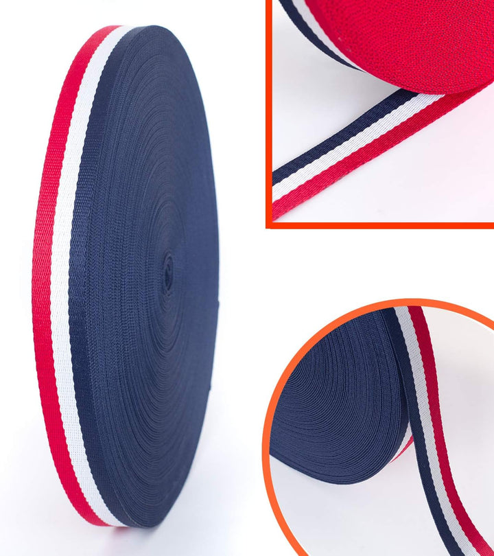 182 Meter x 50mm Polyester - 1,3mm Stark - Mehrfarbiges Gurtband aus Polyester - 182 Meter (200YD=4x