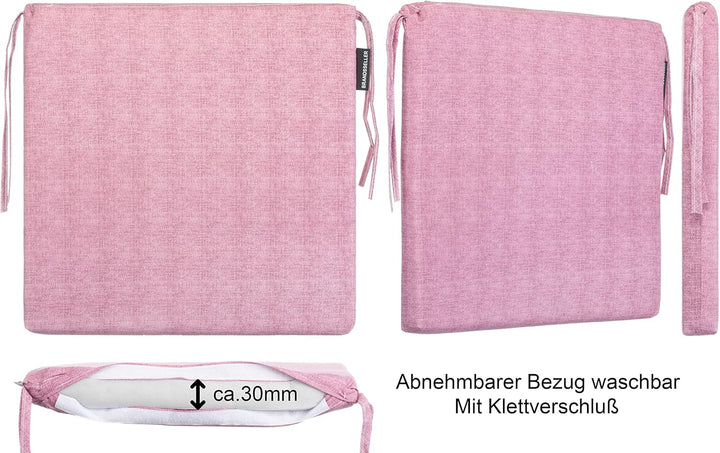 Brandsseller Sitzkissen Stuhlkissen Sitzauflage Stuhlauflage - Uni Farben mit 4 Kordelbändern für si