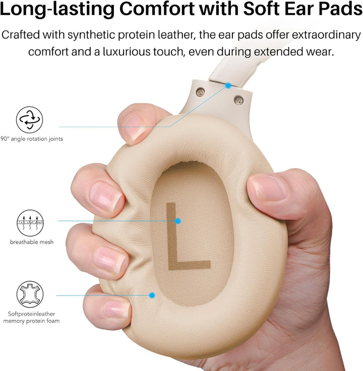 TOZO HT2 Kabelloser Bluetooth Kopfhörer Over-Ear mit Hybrid Active Noise Cancelling, 56 Stdn. Spielz