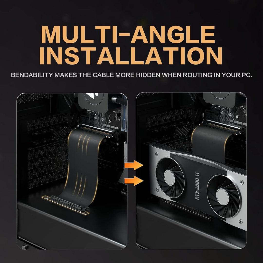 AsiaHorse NEU PCIE 3.0 X16 GPU Riser Kabel, Ultra-Flexible PCIE 3.0 Riser Kabel mit Schneller Geschw