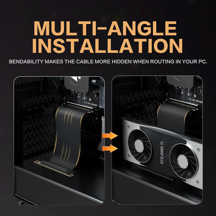 AsiaHorse NEU PCIE 3.0 X16 GPU Riser Kabel, Ultra-Flexible PCIE 3.0 Riser Kabel mit Schneller Geschw