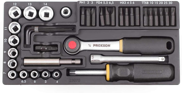Proxxon 23070 Steckschlüssel- und Schraubersatz mit 6,3mm (1/4") Antrieb