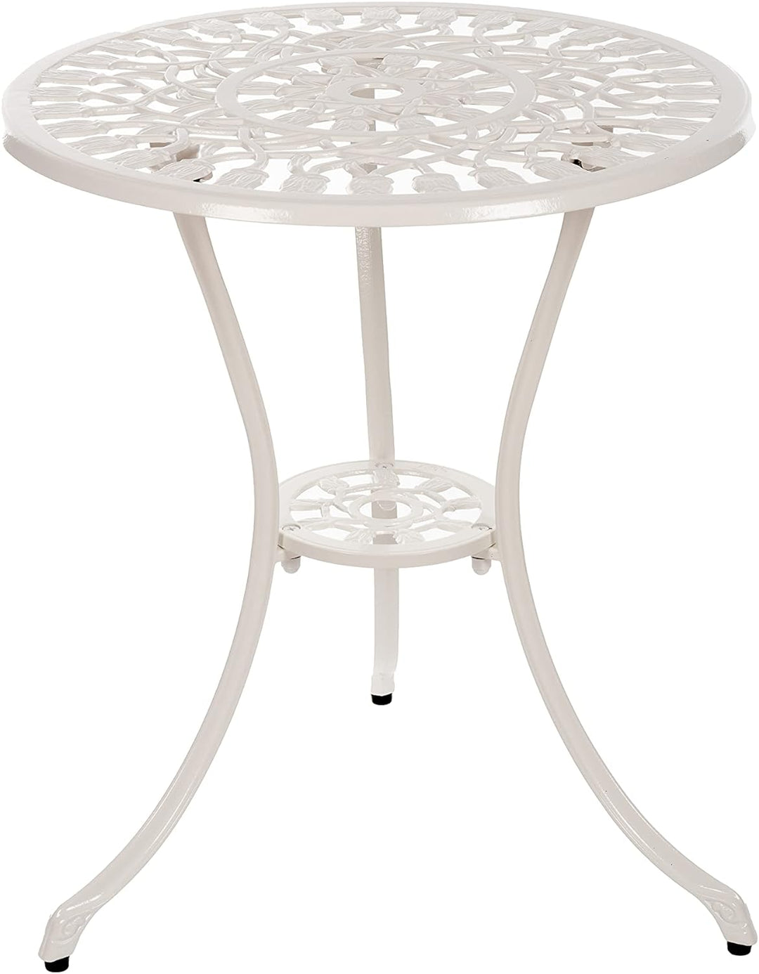 Tisch Set 152405C1551 stabiles Gartenmöbel Set Balkonset Bistroset Aluminium Guss (Weiss), Weiss