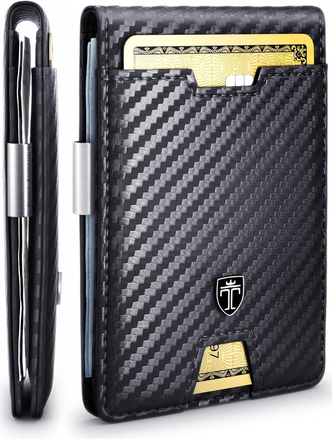 TRAVANDO Austin Herren Slim Wallet mit Geldklammer RFID-blockierendes Bifold Kreditkartenetui für Mä