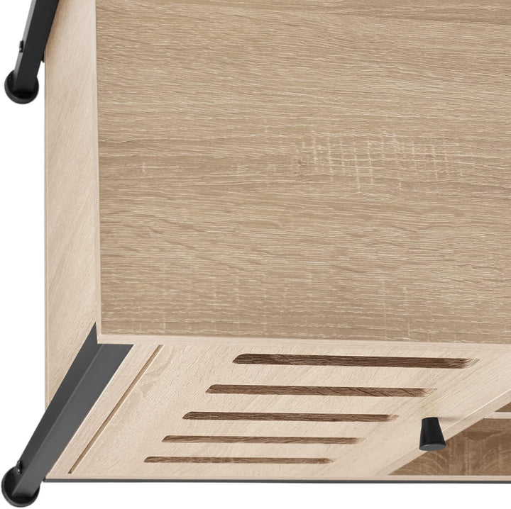 tectake Sideboard mit 3 Fächern und Schrankfach, 71 x 32 x 82 cm, Industrie-Design, Holz Kommode für