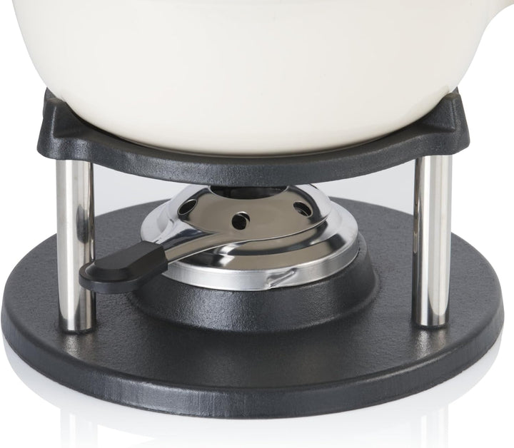 BBQ-Toro Gusseisen Fondue Set für 6 Personen | 2 Liter | Fondueset 9 teilig mit Brenner und Gabeln |