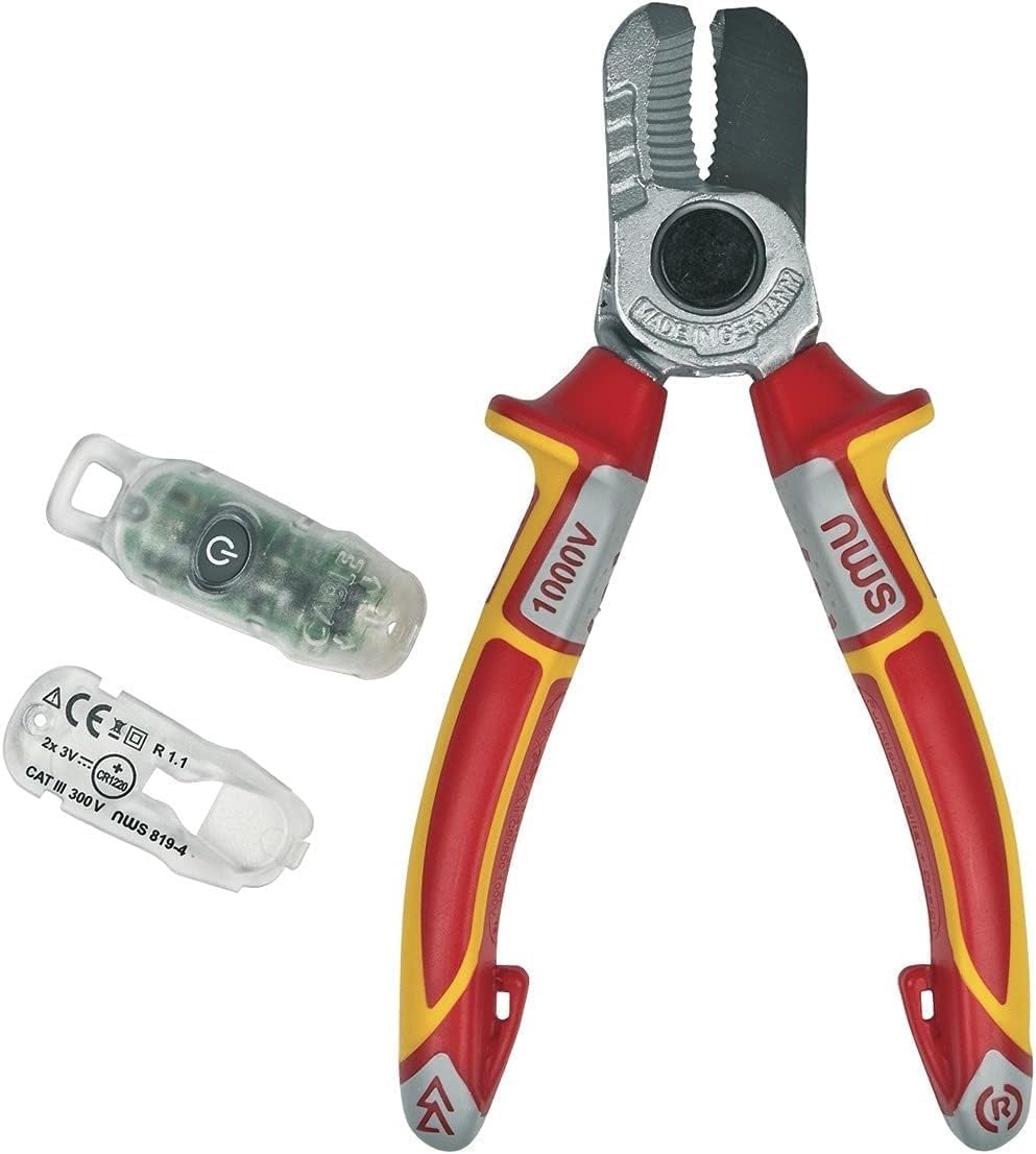 NWS 043–49-vde-210-sb Nummer 49 VDE Kabelschneider in self-packaging, silber/rot, 210 mm 210 mm Silb
