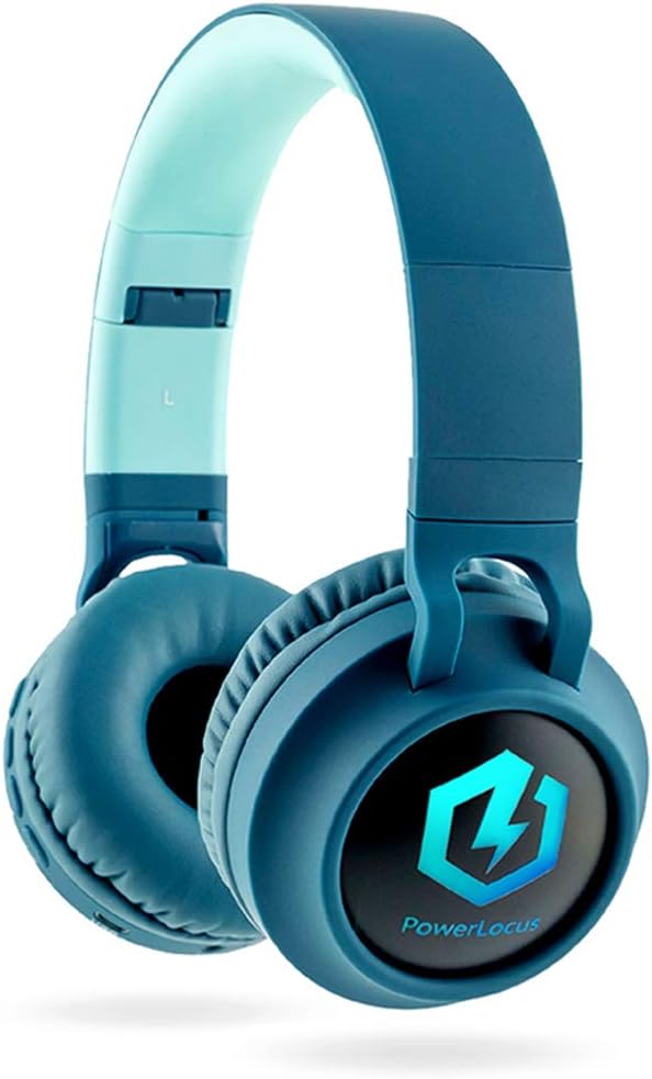 PowerLocus Kinderkopfhörer Bluetooth, Kinder Kopfhörer Over-Ear mit 85db Lautstärkebegrenzung LED-li