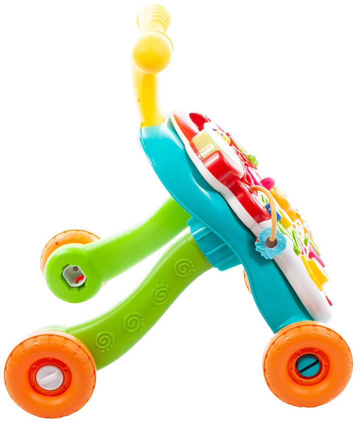 MalPlay Laufwagen Bunt mit Spieltisch und Baby Piano Lauflernwagen Lauflernhilfe Gehhilfe Musik für