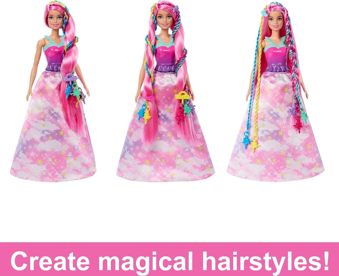 Barbie Dreamtopia, -Puppe mit blonden und regenbogenfarbenen , Regenbogen-Haarverlängerungen Styling