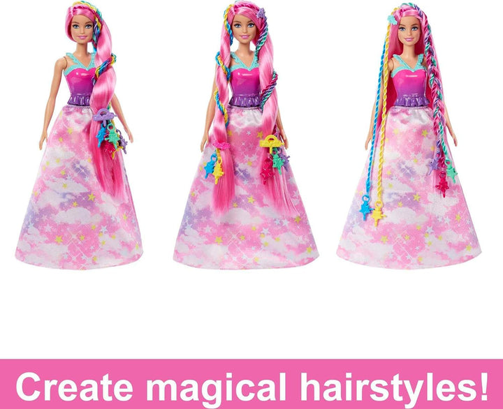 Barbie Dreamtopia, -Puppe mit blonden und regenbogenfarbenen , Regenbogen-Haarverlängerungen Styling