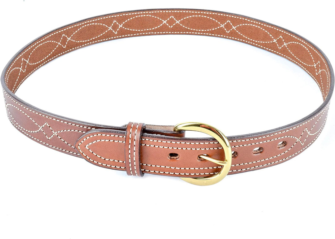 Bianchi® B9 Wendegürtel mit Ziernähten, Premium-Leder, braun, 45 mm